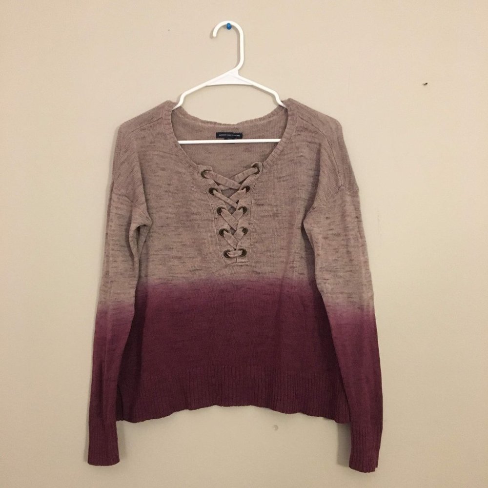 American Eagle Lace Up Sweater